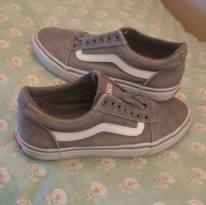 Grey and white vans women's 9